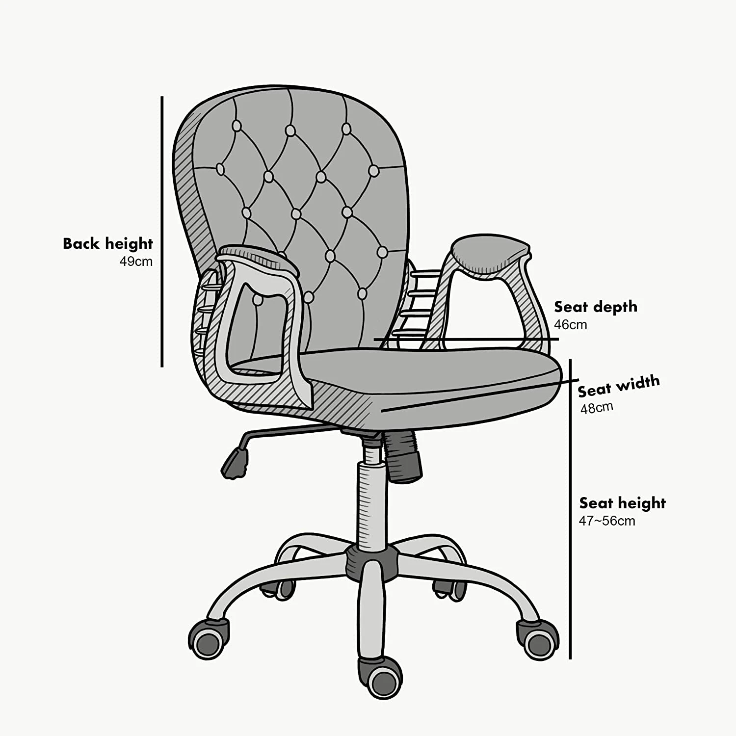 Blue Velvet Chesterfield Swivel Chair - Image 5