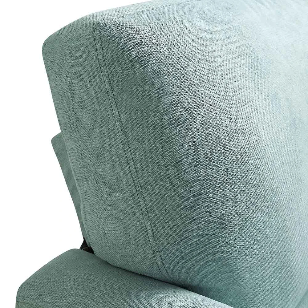 Brigette Mint Soft Brushed Fabric Armchair With Antique Brass Castor Legs - Image 8