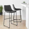 Sutton Set Of 2 Barstools With Fluted Back (Grey Velvet)