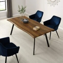 Kenora Wood Effect 180 Cm Dining Table With Curved Edges 6 Seater