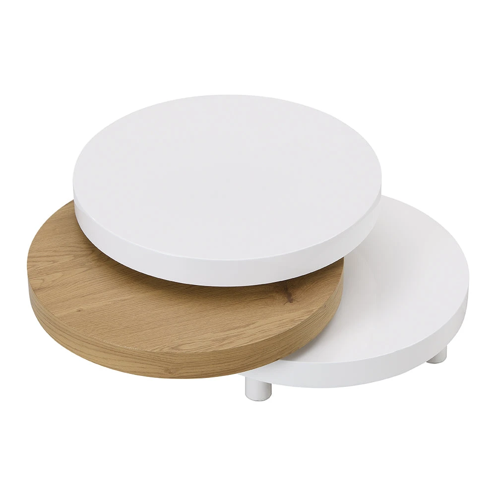 Gomboc 3 Tier High Gloss Rotating Coffee Table - Image 4