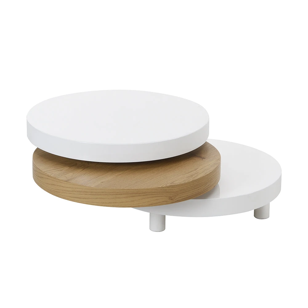 Gomboc 3 Tier High Gloss Rotating Coffee Table - Image 6