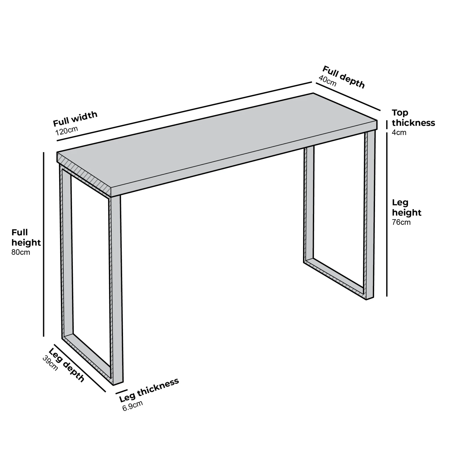 BIASCA High Gloss Marble Effect 120cm Console Table With Silver Chrome Legs - Image 5