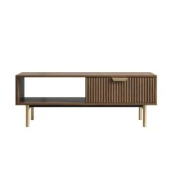 Richmond Ridged Coffee Table With Drawer, Dark Ash