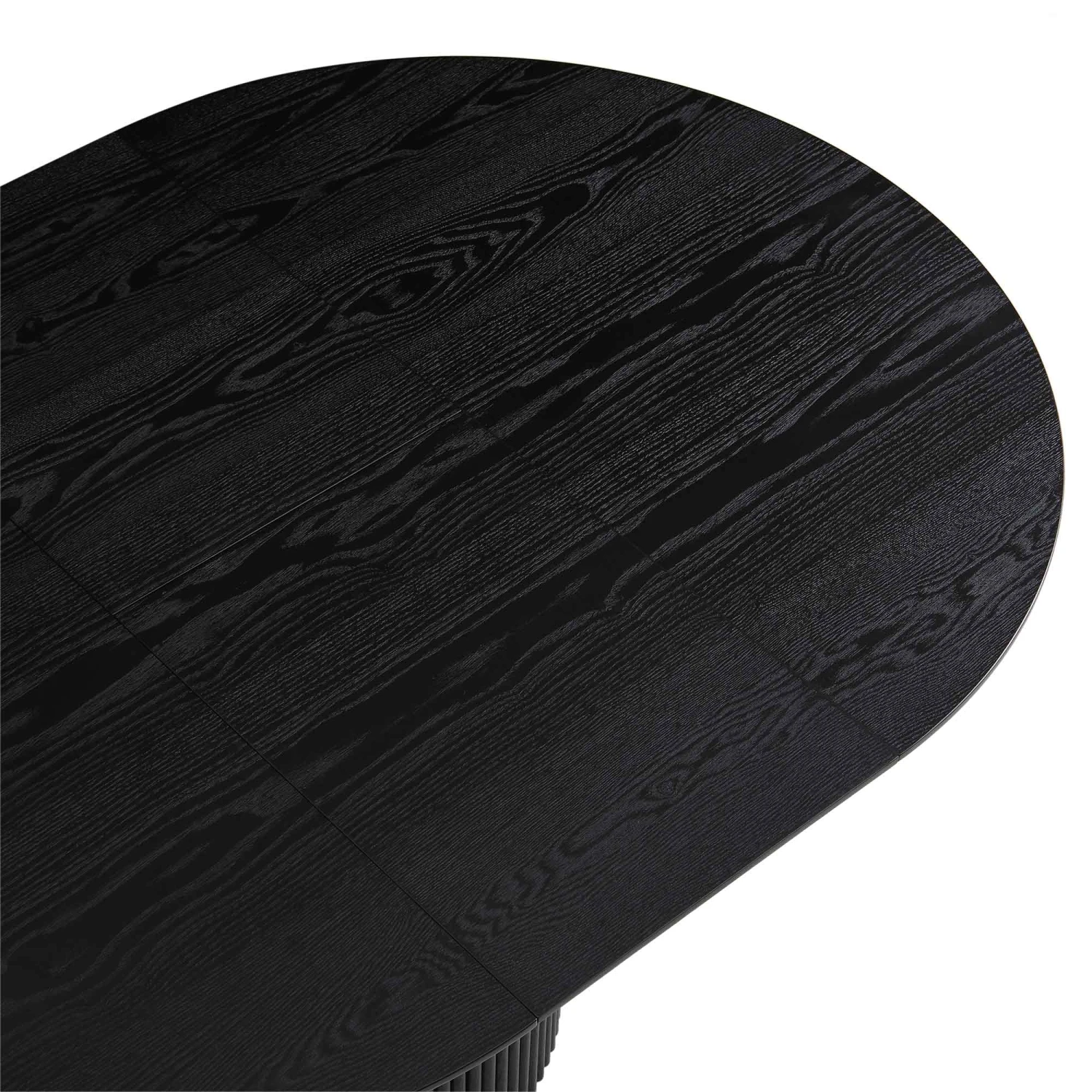 Maru Round 4-6 Seater Extending Oak Pedestal Dining Table, Black - Image 9