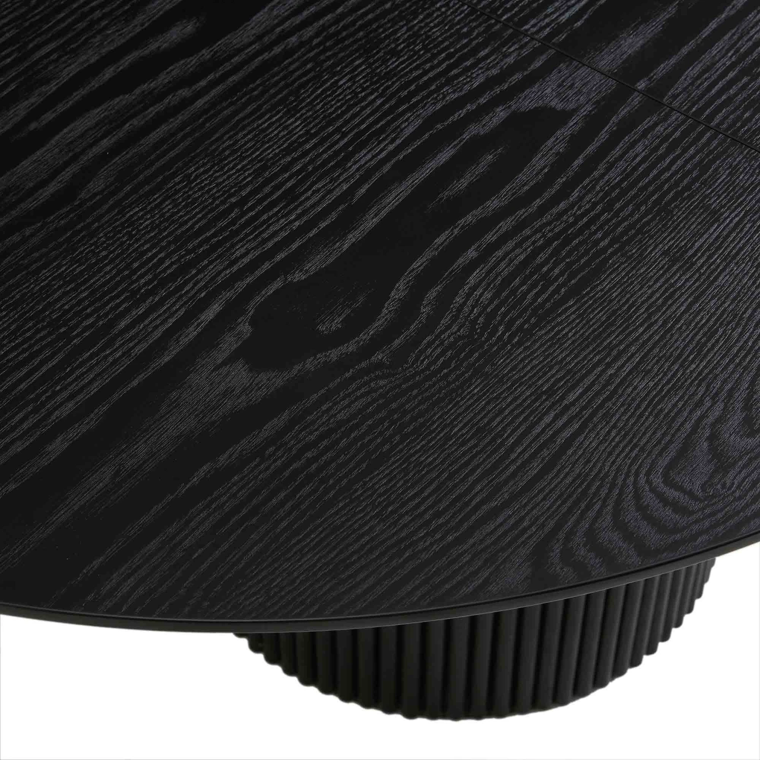 Maru Round 4-6 Seater Extending Oak Pedestal Dining Table, Black - Image 12