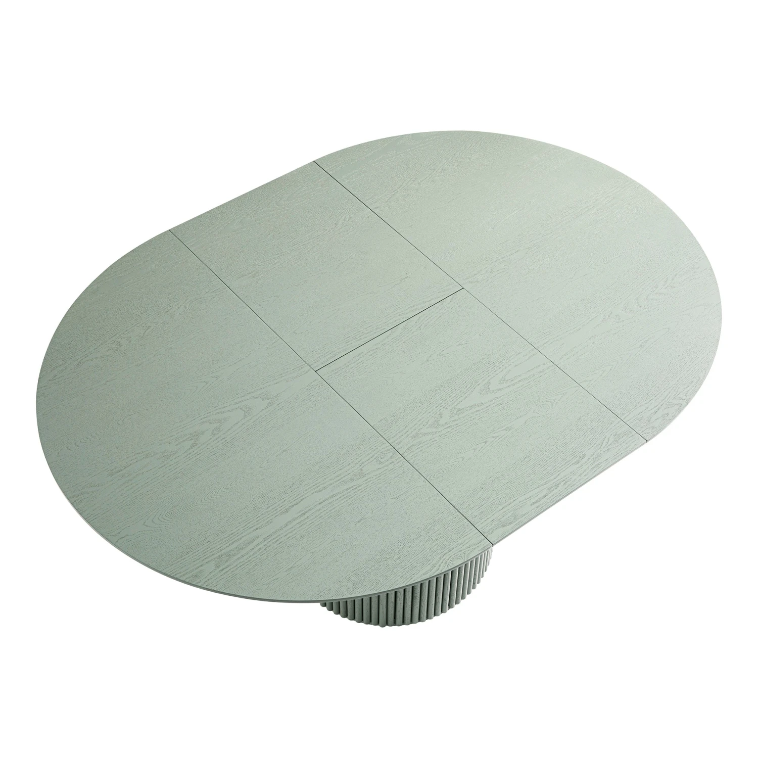 Maru Round 4-6 Seater Extending Oak Pedestal Dining Table, Sage Green - Image 9