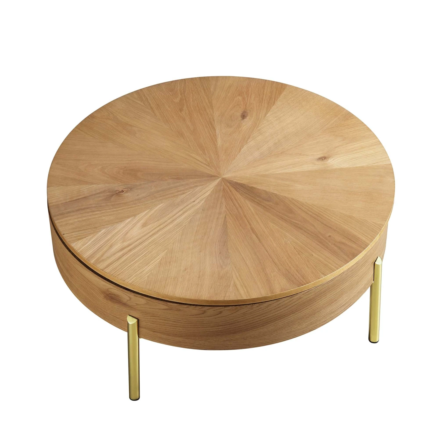Bohdi Oak Round Rotating Coffee Table - Image 5