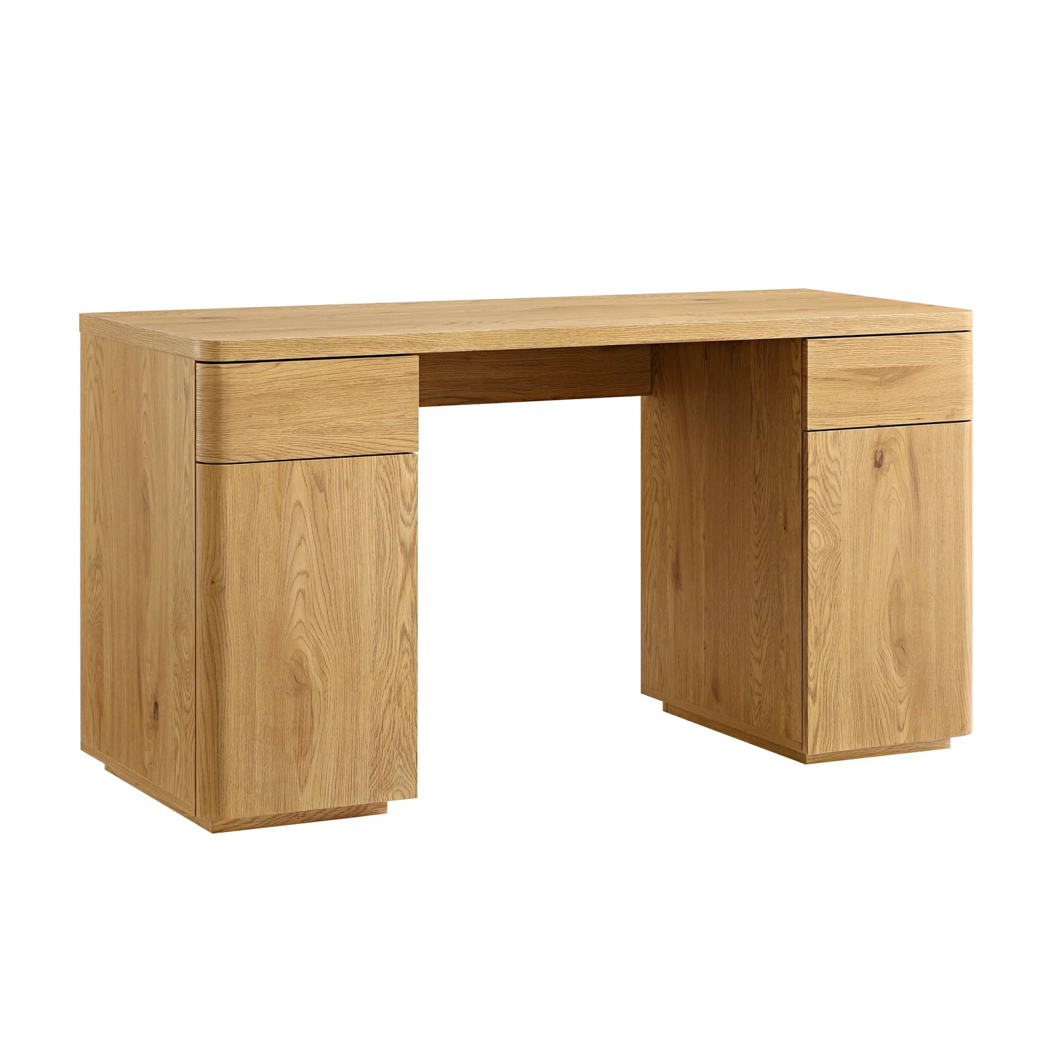 Agnes Curved Edge Desk With Storage, Natural - Image 5