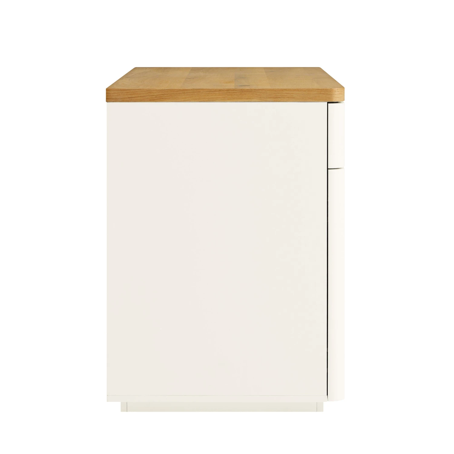 Agnes Curved Edge Desk With Storage, Off White With Oak Top - Image 10