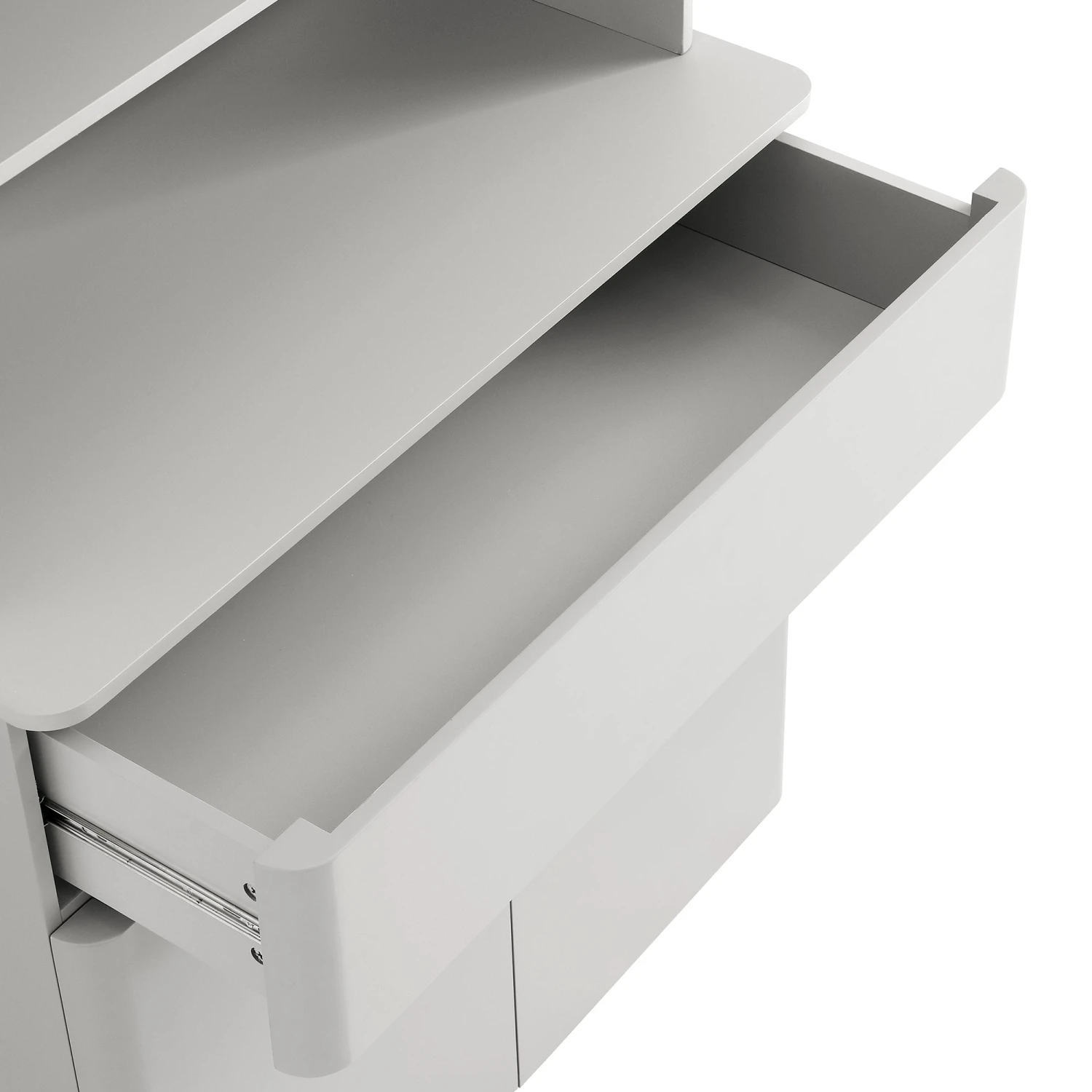 Agnes Curved Edge Dresser, Dove Grey With Oak Top - Image 12