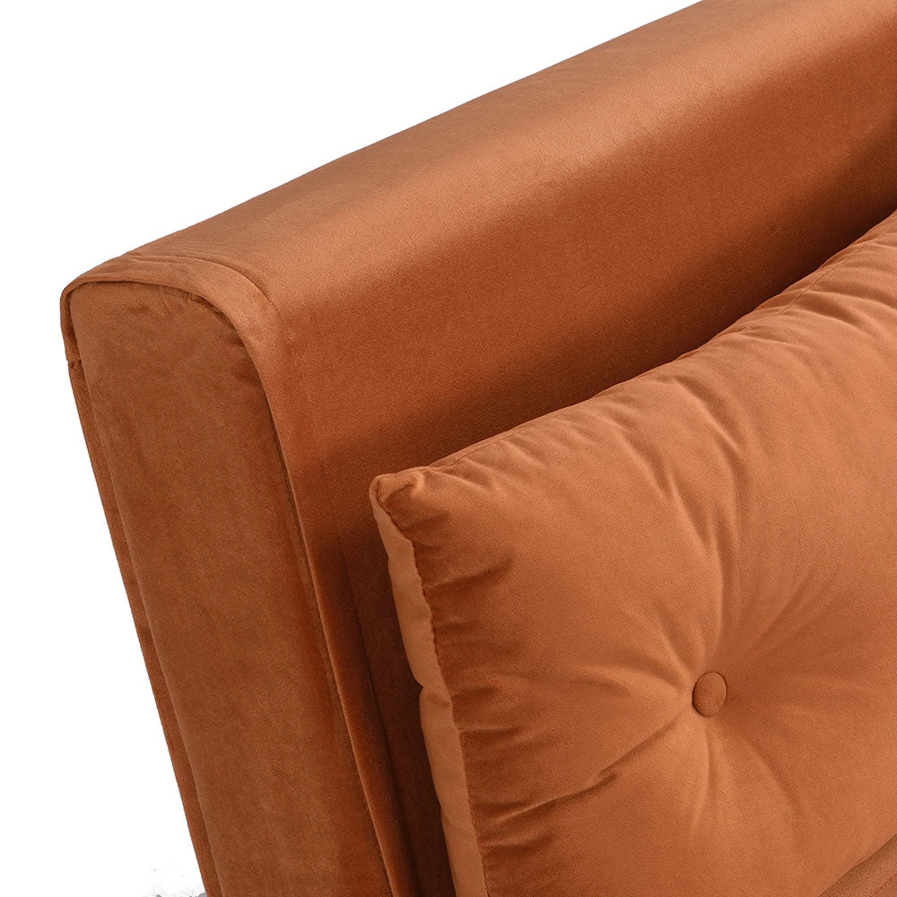 Algo Sofabed With Cushions In Orange Velvet 2 Seater - Image 12