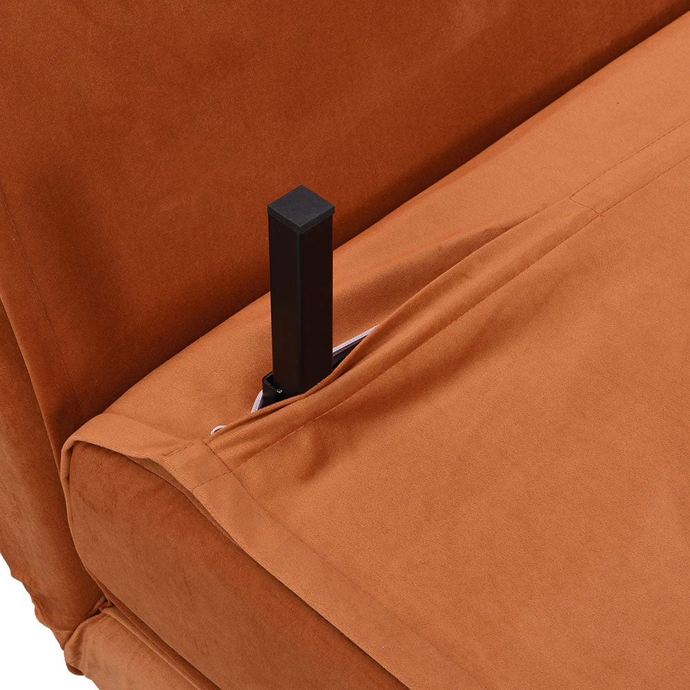 Algo Sofabed With Cushions In Orange Velvet 2 Seater - Image 14