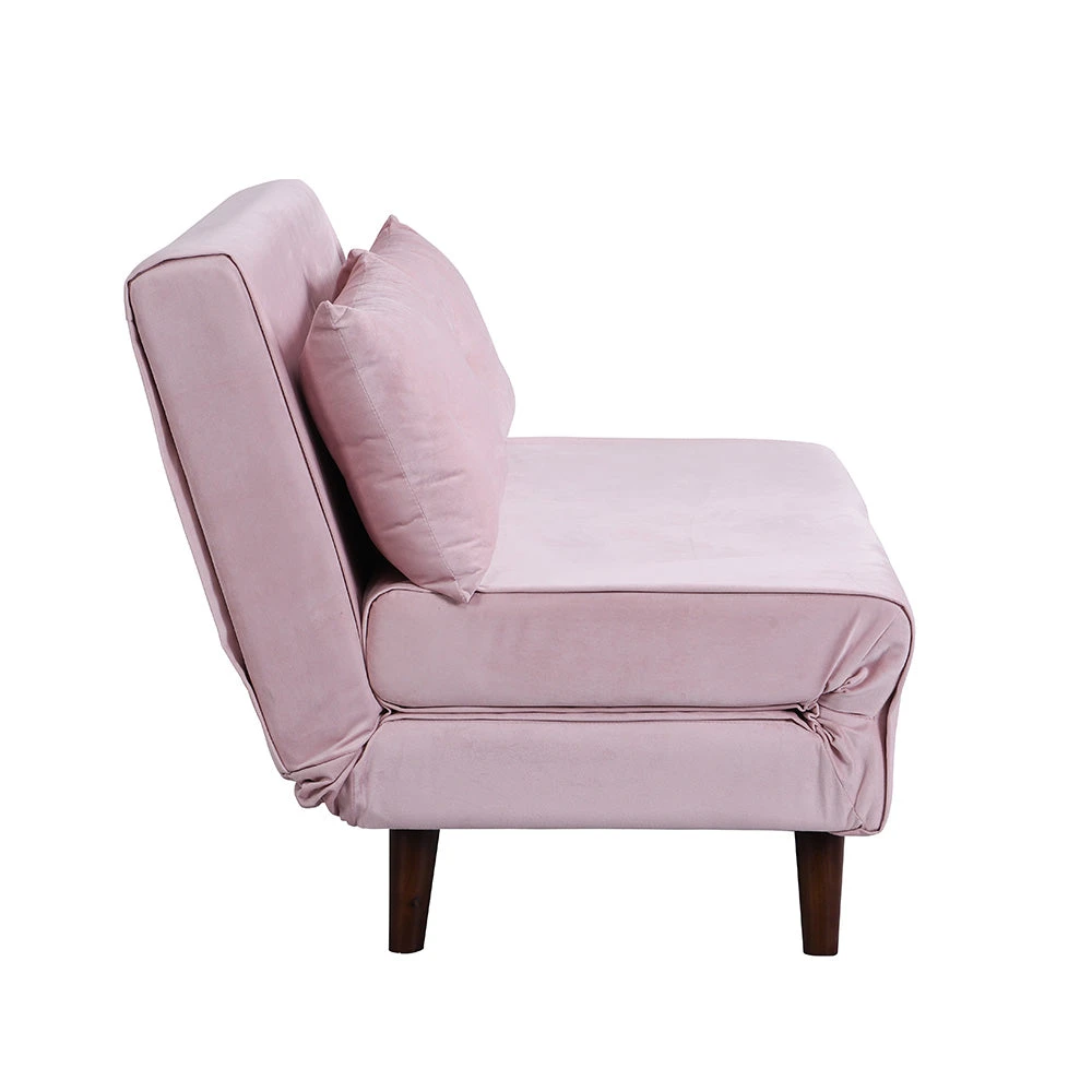 Algo Sofabed With Cushions In Pink Velvet 2 Seater - Image 10