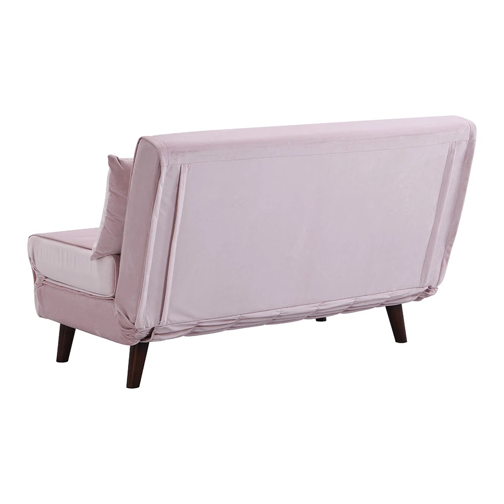 Algo Sofabed With Cushions In Pink Velvet 2 Seater - Image 11