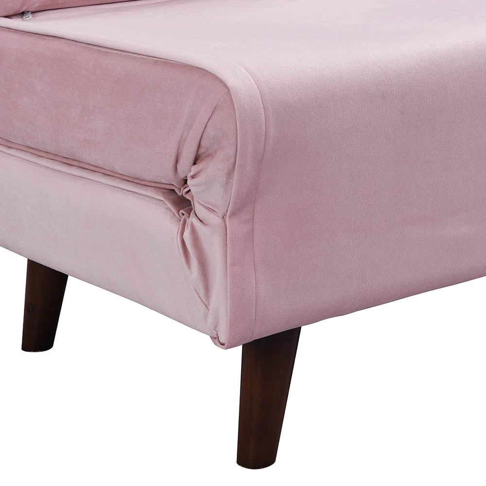 Algo Sofabed With Cushions In Pink Velvet 2 Seater - Image 13