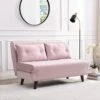 Algo Sofabed With Cushions In Pink Velvet 2 Seater