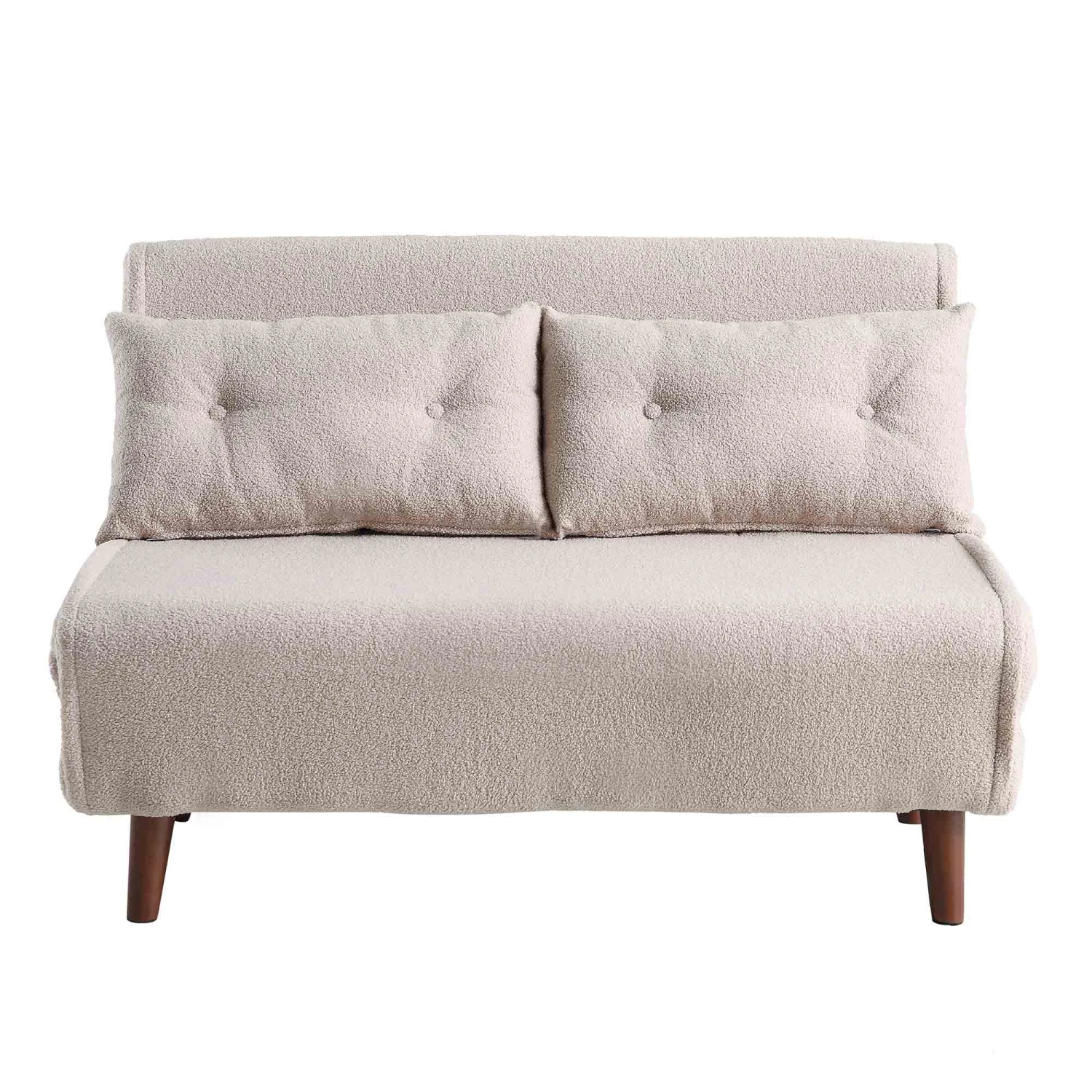 Algo Sofabed With Cushions In Taupe Teddy Fabric 2 Seater - Image 5