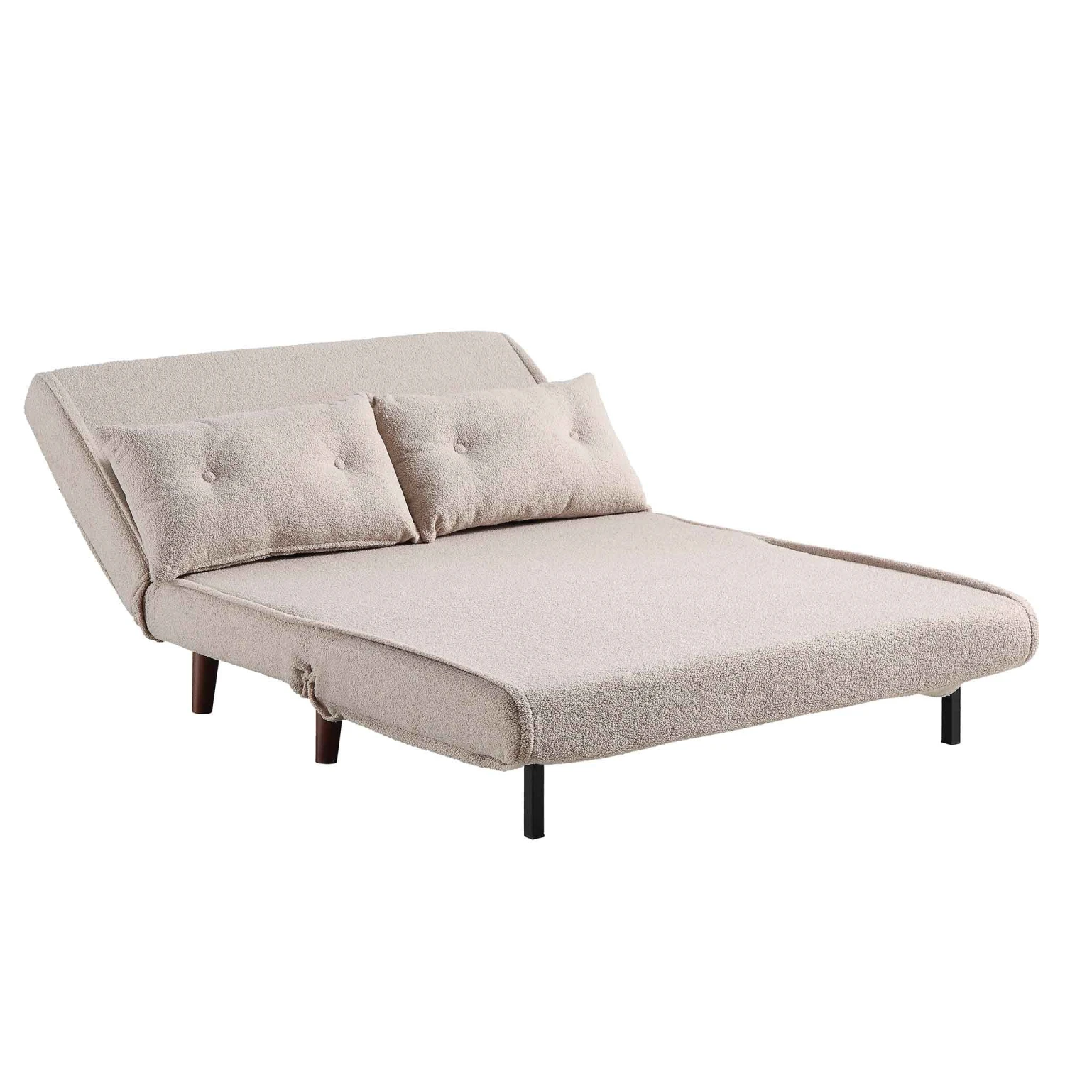 Algo Sofabed With Cushions In Taupe Teddy Fabric 2 Seater - Image 10