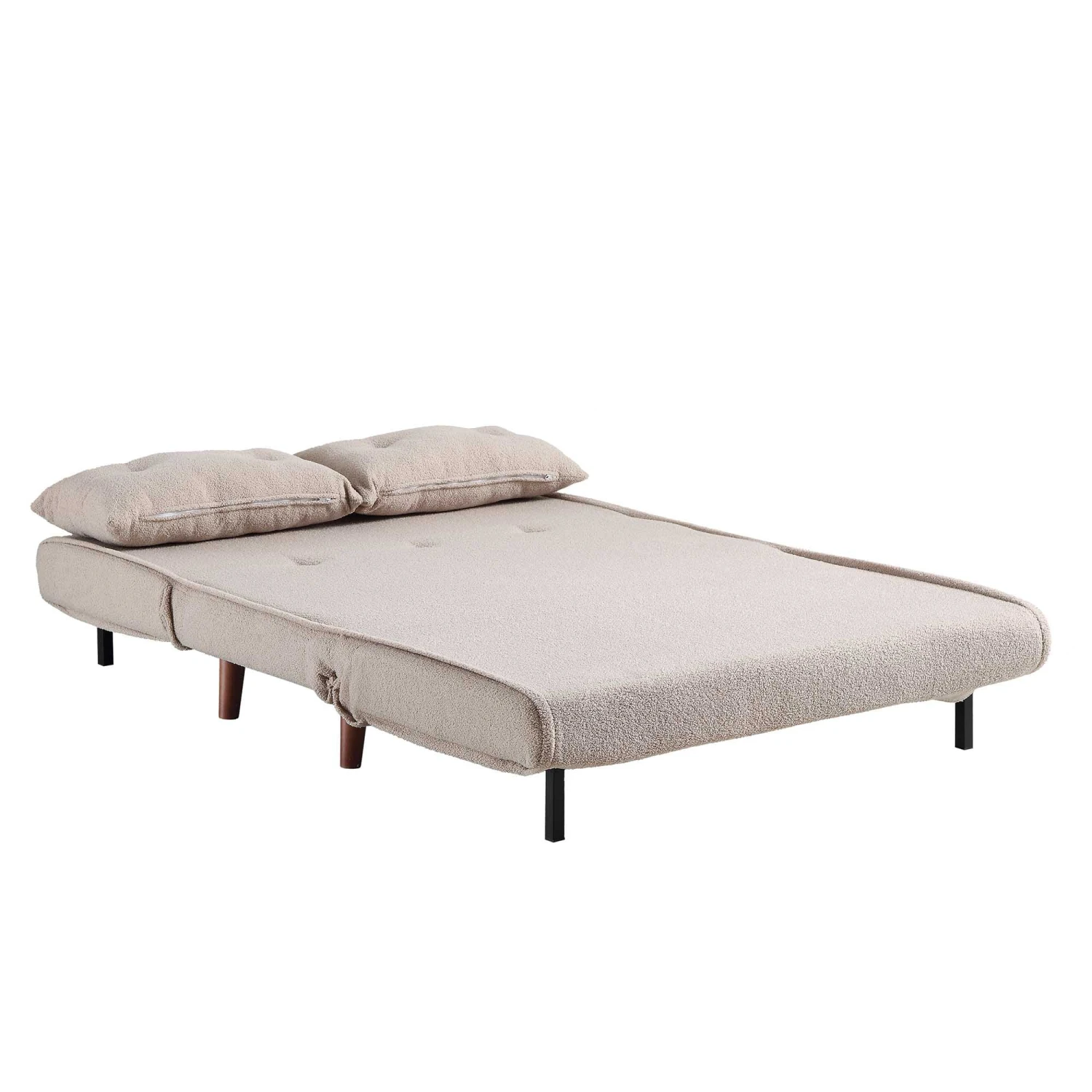 Algo Sofabed With Cushions In Taupe Teddy Fabric 2 Seater - Image 11