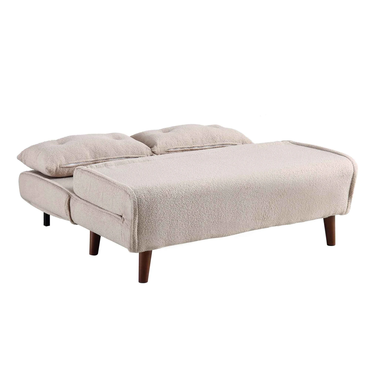 Algo Sofabed With Cushions In Taupe Teddy Fabric 2 Seater - Image 12