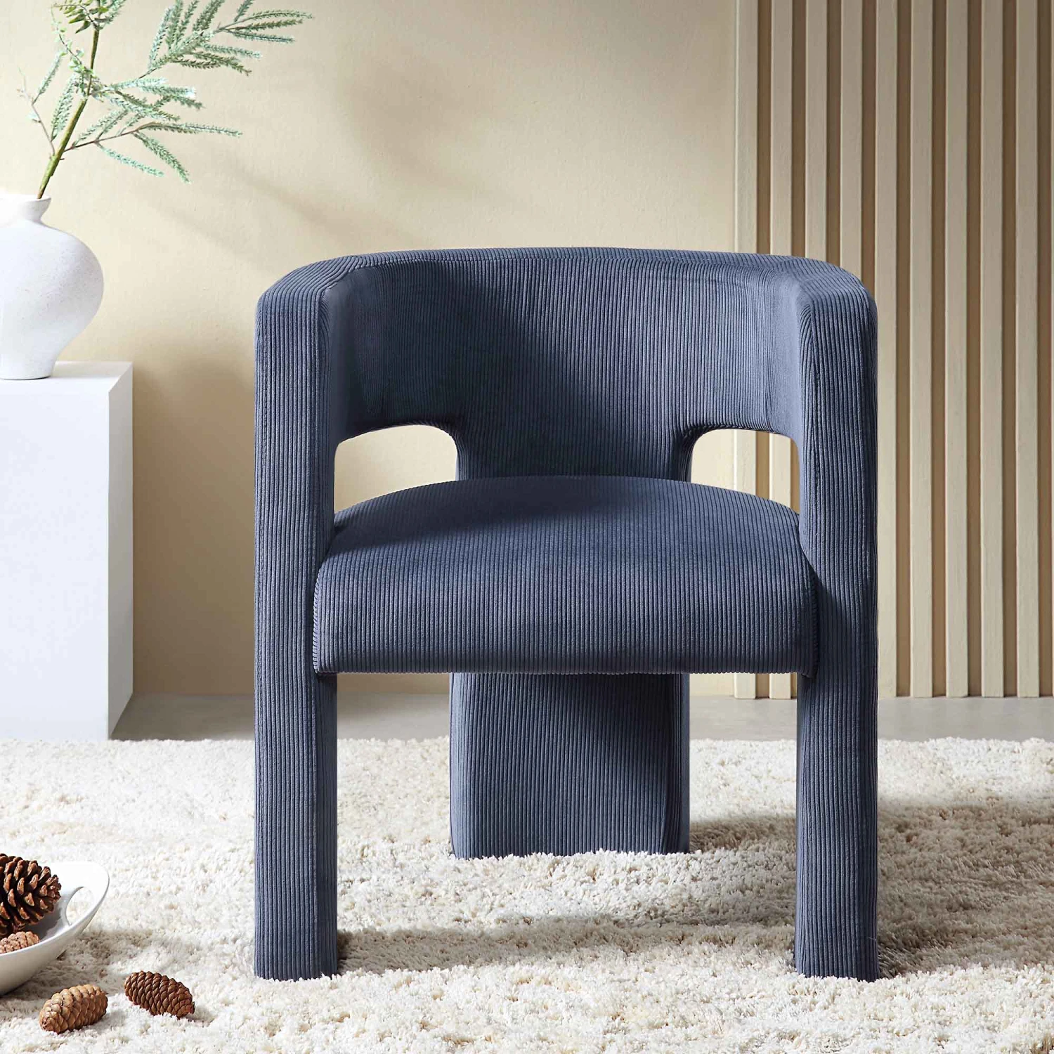 Greenwich Blue Corduroy Dining Chair - Image 2