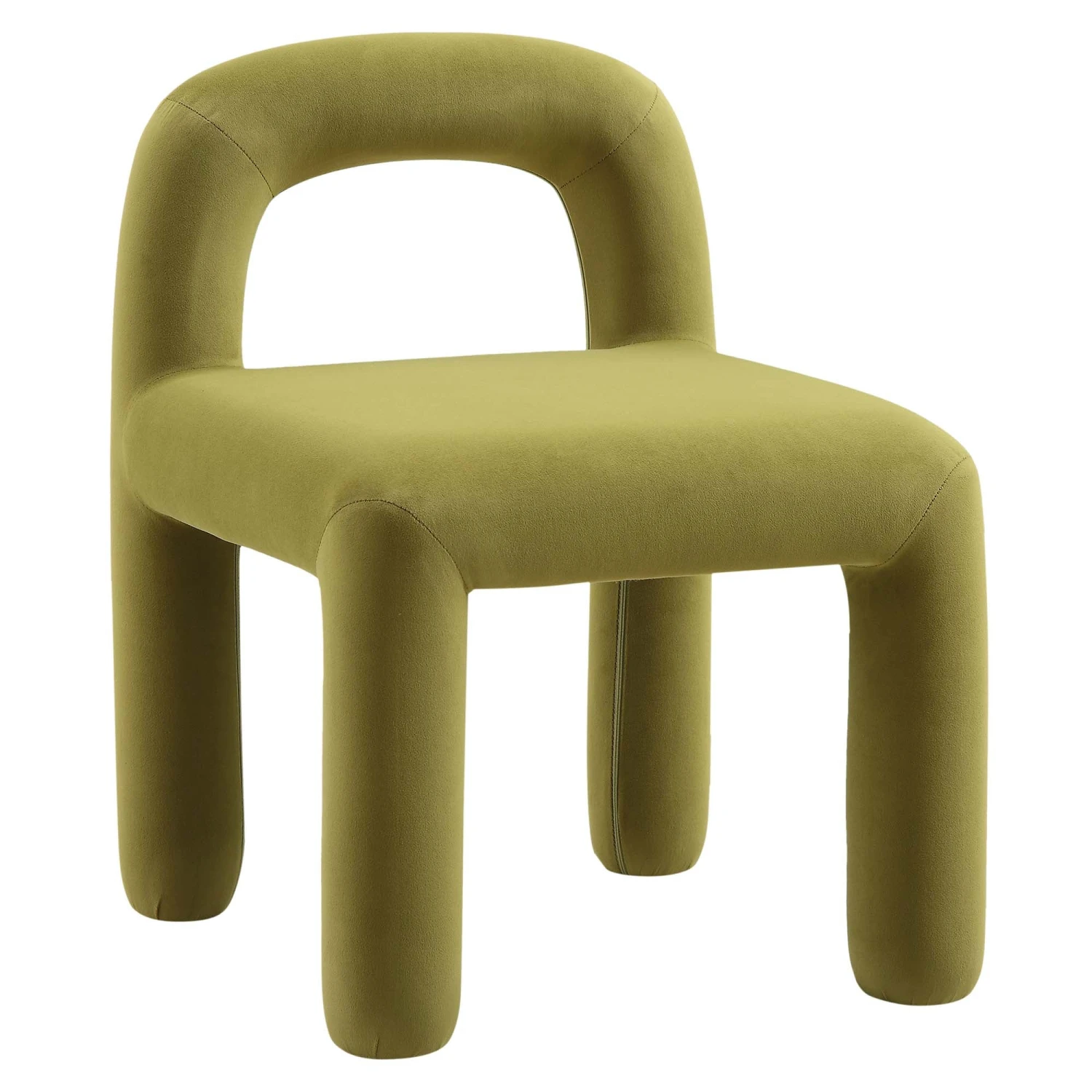 Libby Olive Green Velvet Dining Chair - Image 3