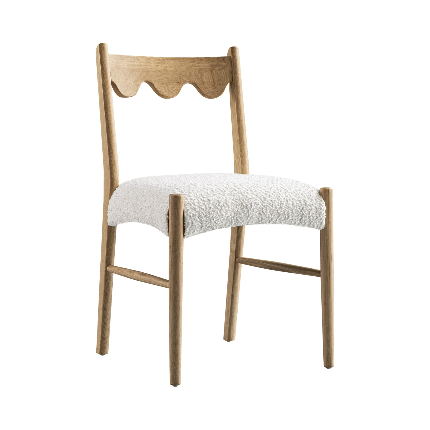 Ludlow Set Of 2 Dining Chairs, Ecru Boucle | Natural Oak Frame - Image 4