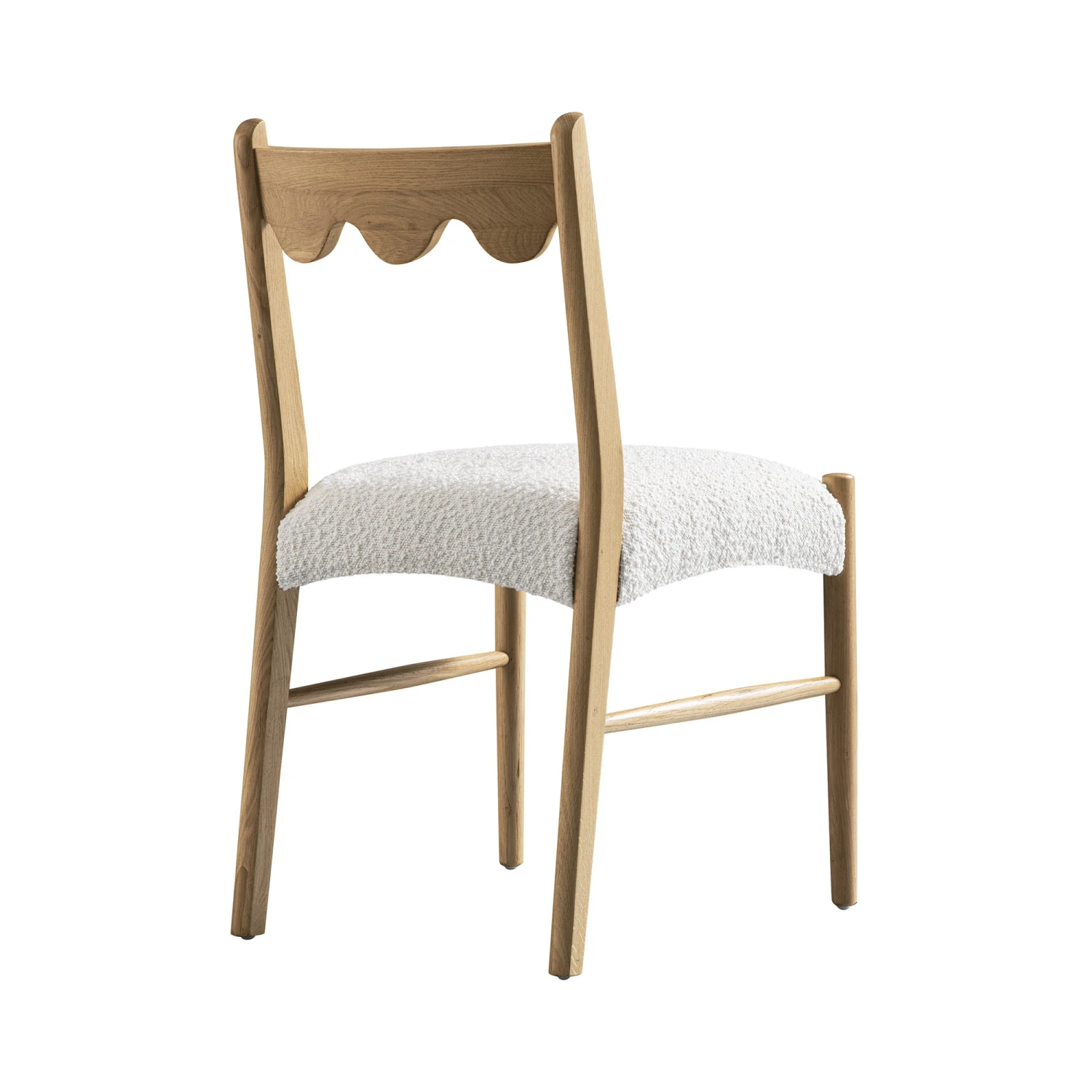 Ludlow Set Of 2 Dining Chairs, Ecru Boucle | Natural Oak Frame - Image 6