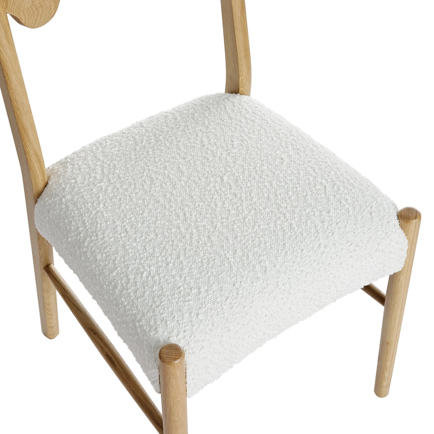 Ludlow Set Of 2 Dining Chairs, Ecru Boucle | Natural Oak Frame - Image 9