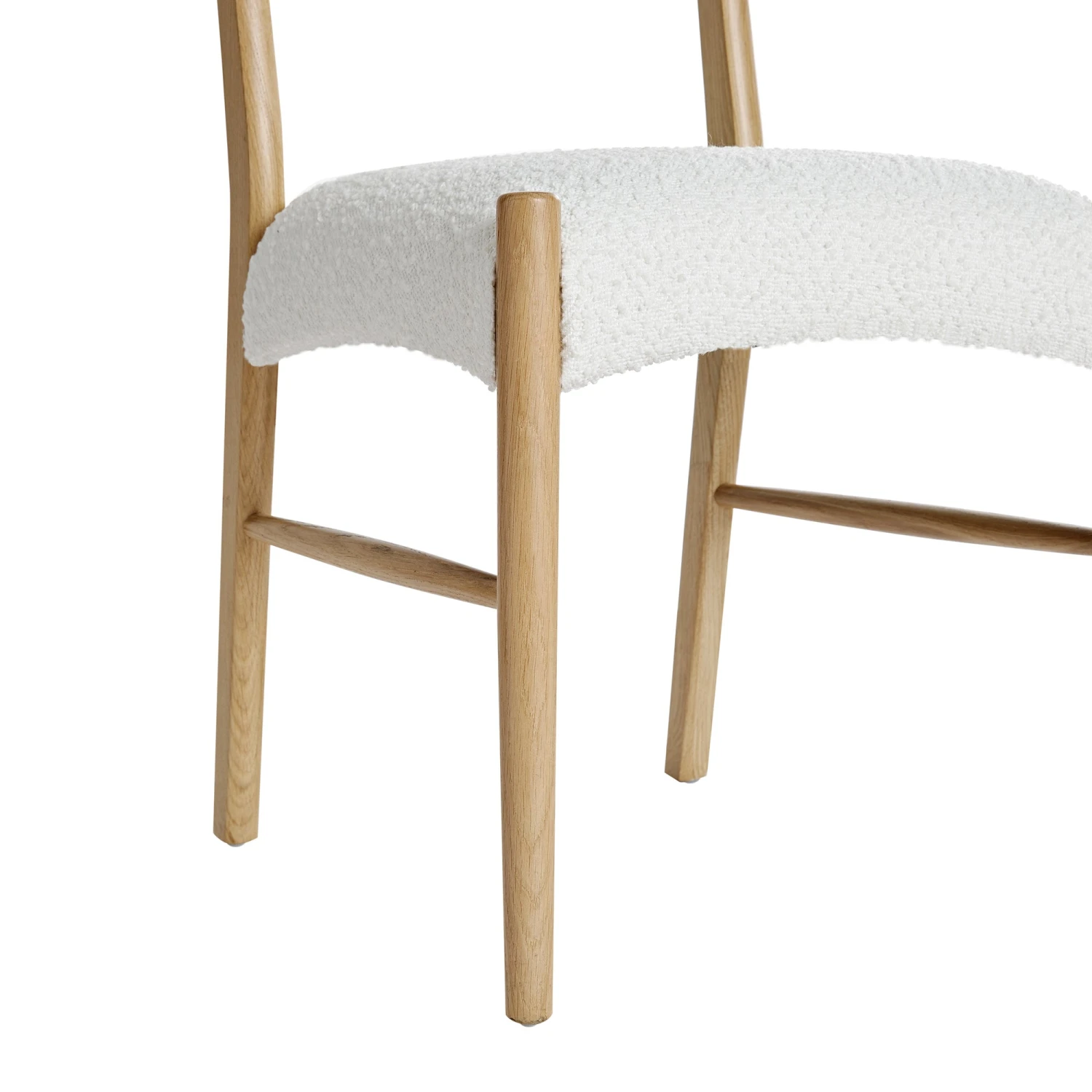 Ludlow Set Of 2 Dining Chairs, Ecru Boucle | Natural Oak Frame - Image 10