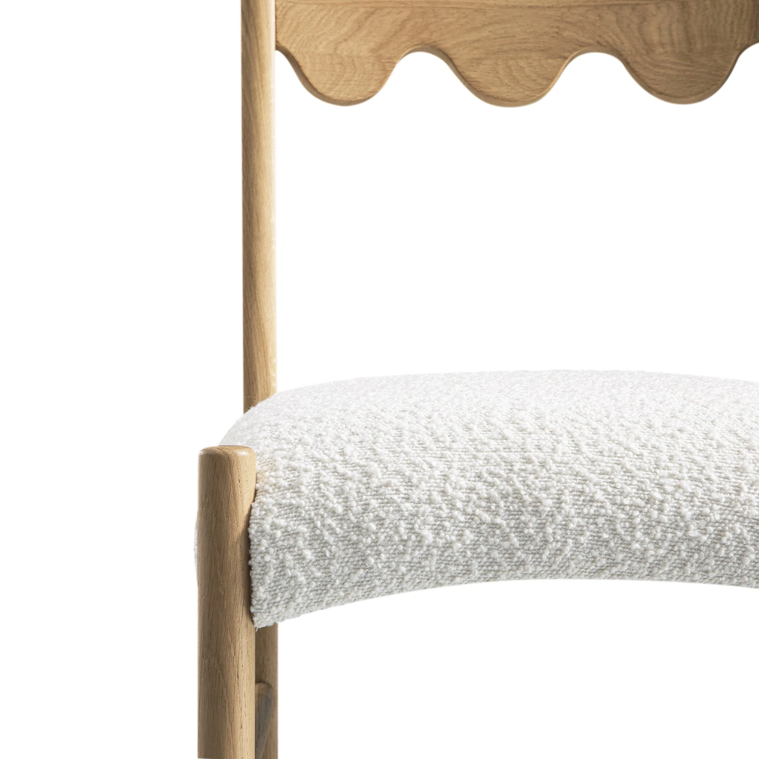 Ludlow Set Of 2 Dining Chairs, Ecru Boucle | Natural Oak Frame - Image 11