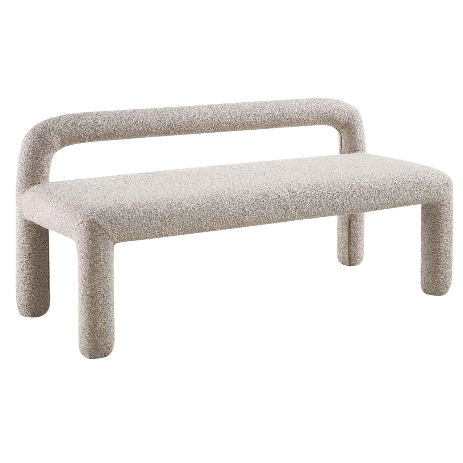 Libby Light Taupe Boucle 3 Seater Dining Bench - Image 3