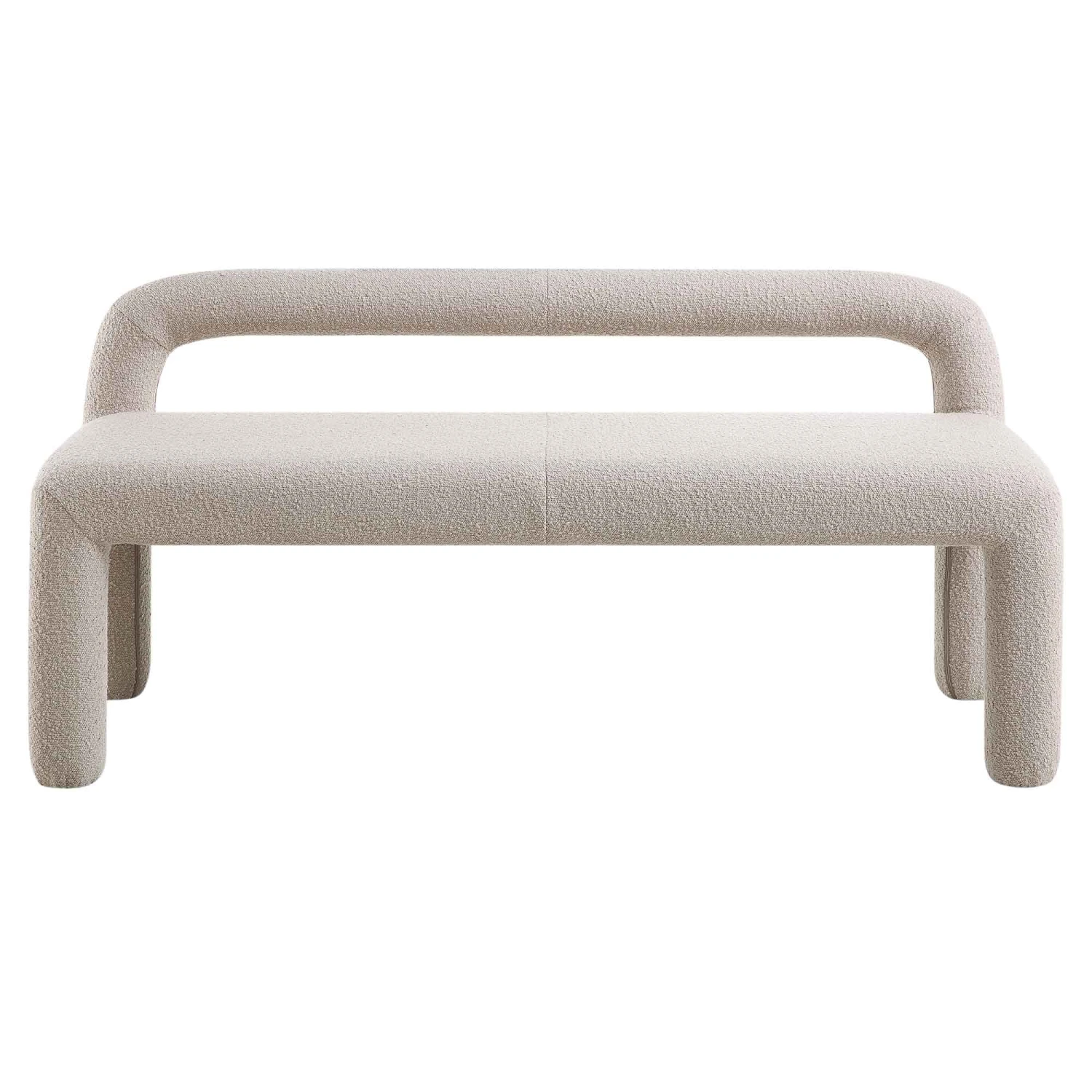 Libby Light Taupe Boucle 3 Seater Dining Bench - Image 4