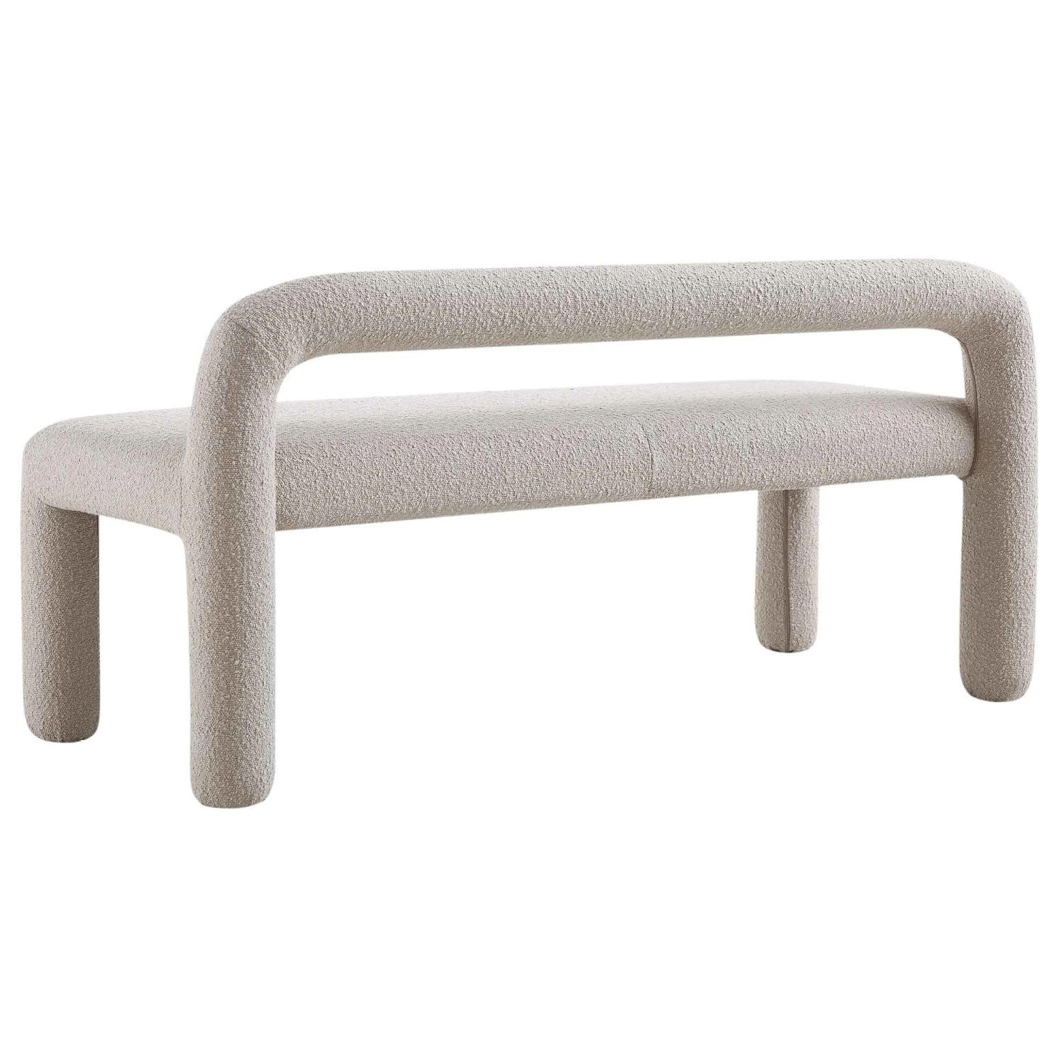 Libby Light Taupe Boucle 3 Seater Dining Bench - Image 7