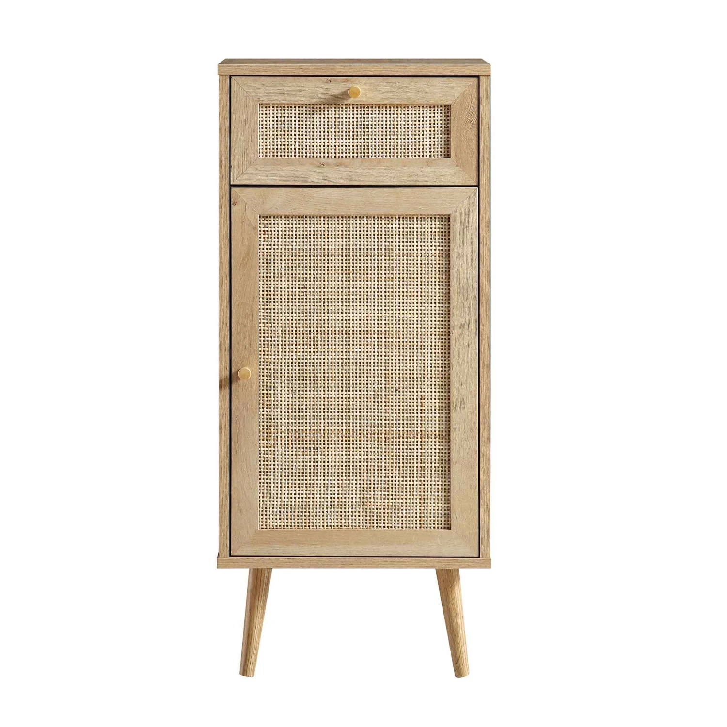 Frances Woven Rattan 1-Door Bathroom Cabinet, Natural - Image 4