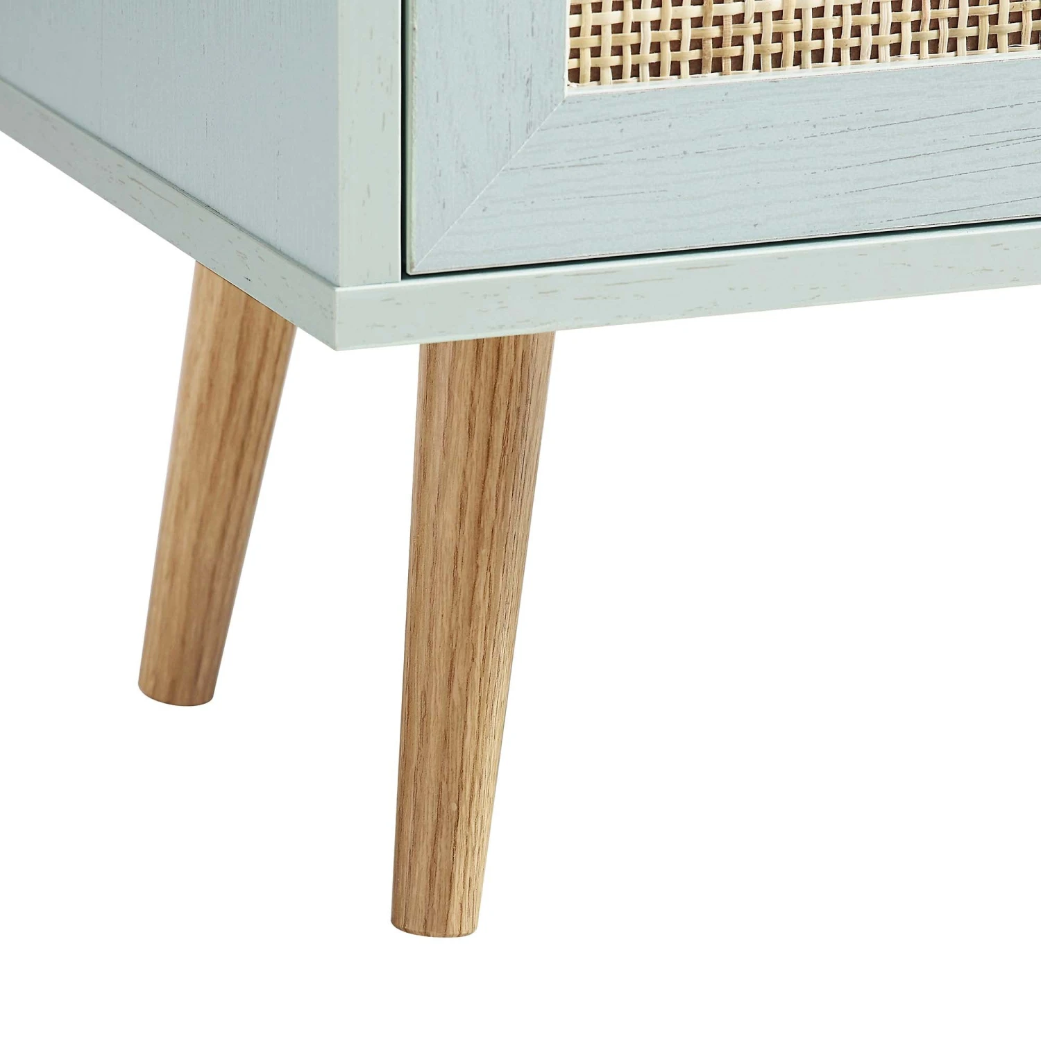 Frances Woven Rattan 2-Door Bathroom Undersink Unit, Mint Green - Image 13