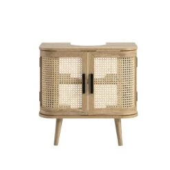 Izzy Curved Rattan Undersink Unit, Natural