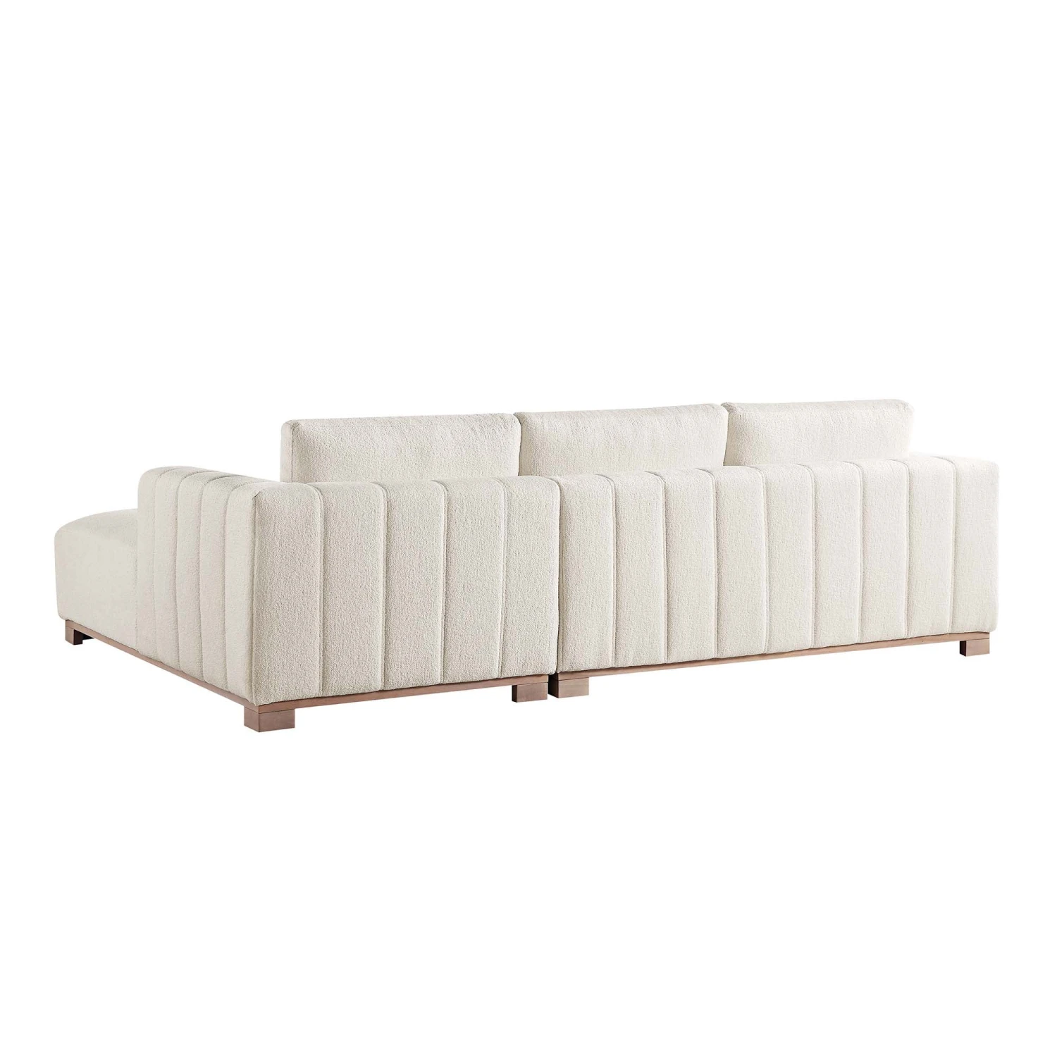 Belsize Beige Boucle Sofa With Wooden Base, Large Chaise Right Hand Facing - Image 9
