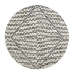 Avanti Handwoven Salt And Pepper Diamond Bobble Wool Round Rug
