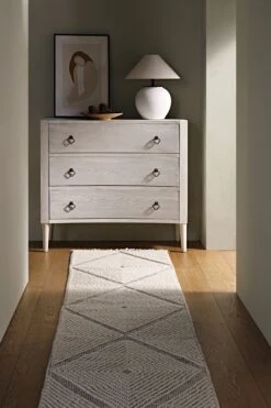 Avanti Handwoven Salt And Pepper Diamond Bobble Wool Runner