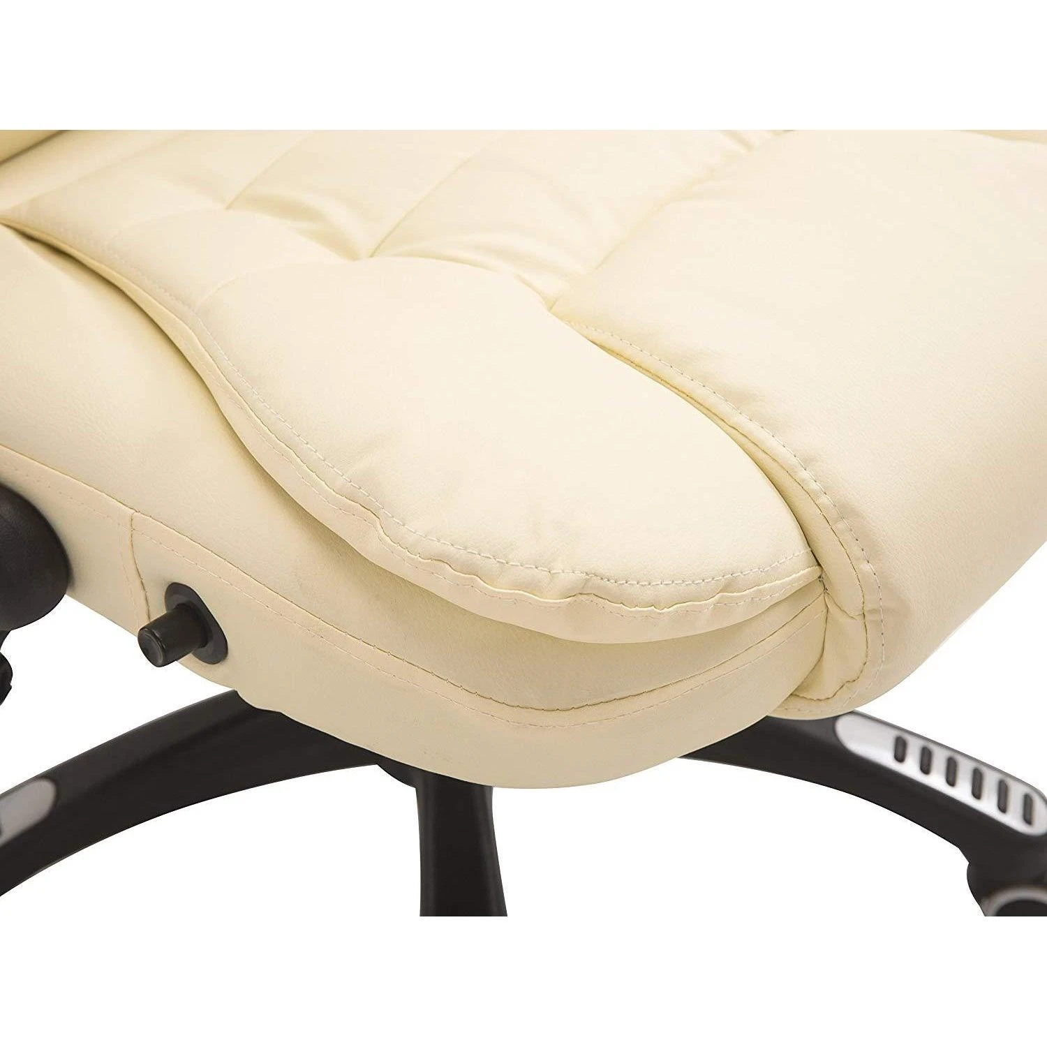 Executive Recline Padded Swivel Office Chair With Vibrating Massage Function, MM17 Cream - Image 8