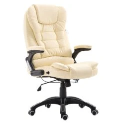 Executive Recline High Back Extra Padded Office Chair, MO17 Cream