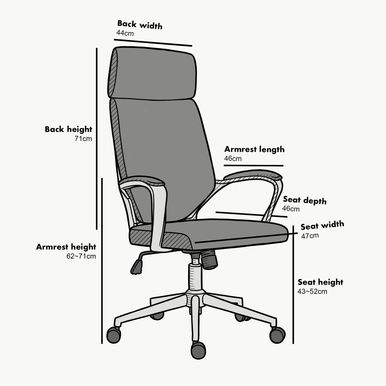 Cherry Tree Furniture High Back Modern Design PU Leather Swivel Office Chair Computer Desk Chair, MO68 White - Image 3