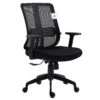 Black Mesh Medium Back Executive Office Chair Swivel Desk Chair With Synchro-Tilt, Adjustable Armrests