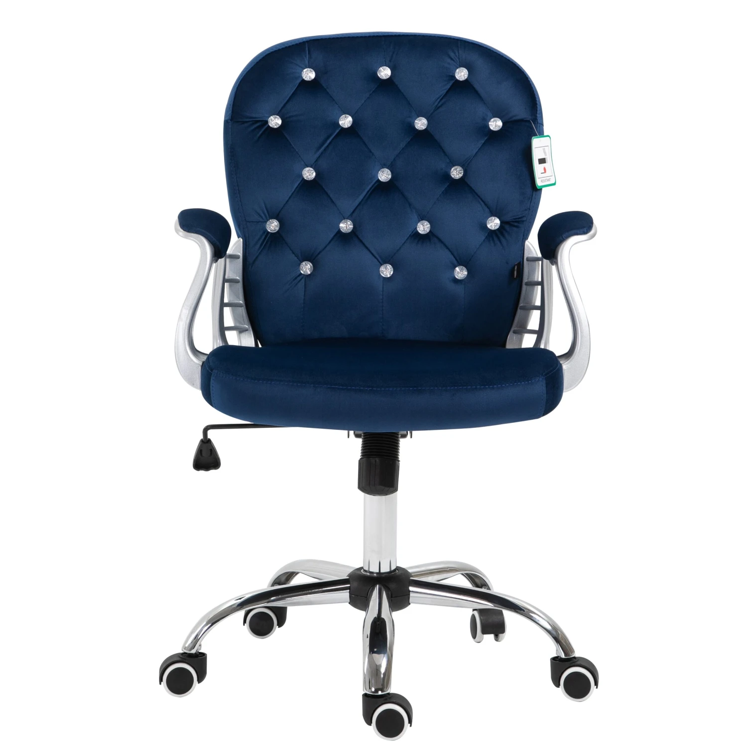 Blue Velvet Chesterfield Swivel Chair - Image 2