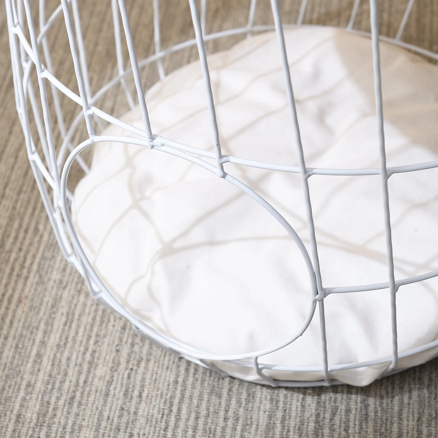 Mau Side Table/Indoor Cat House With Cushion (White) - Image 4