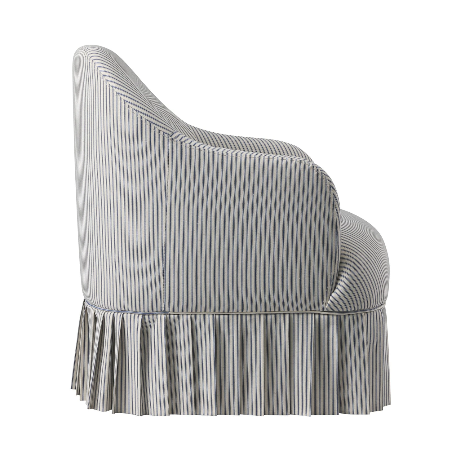 Calliope Skirted Armchair, Blue Striped - Image 10