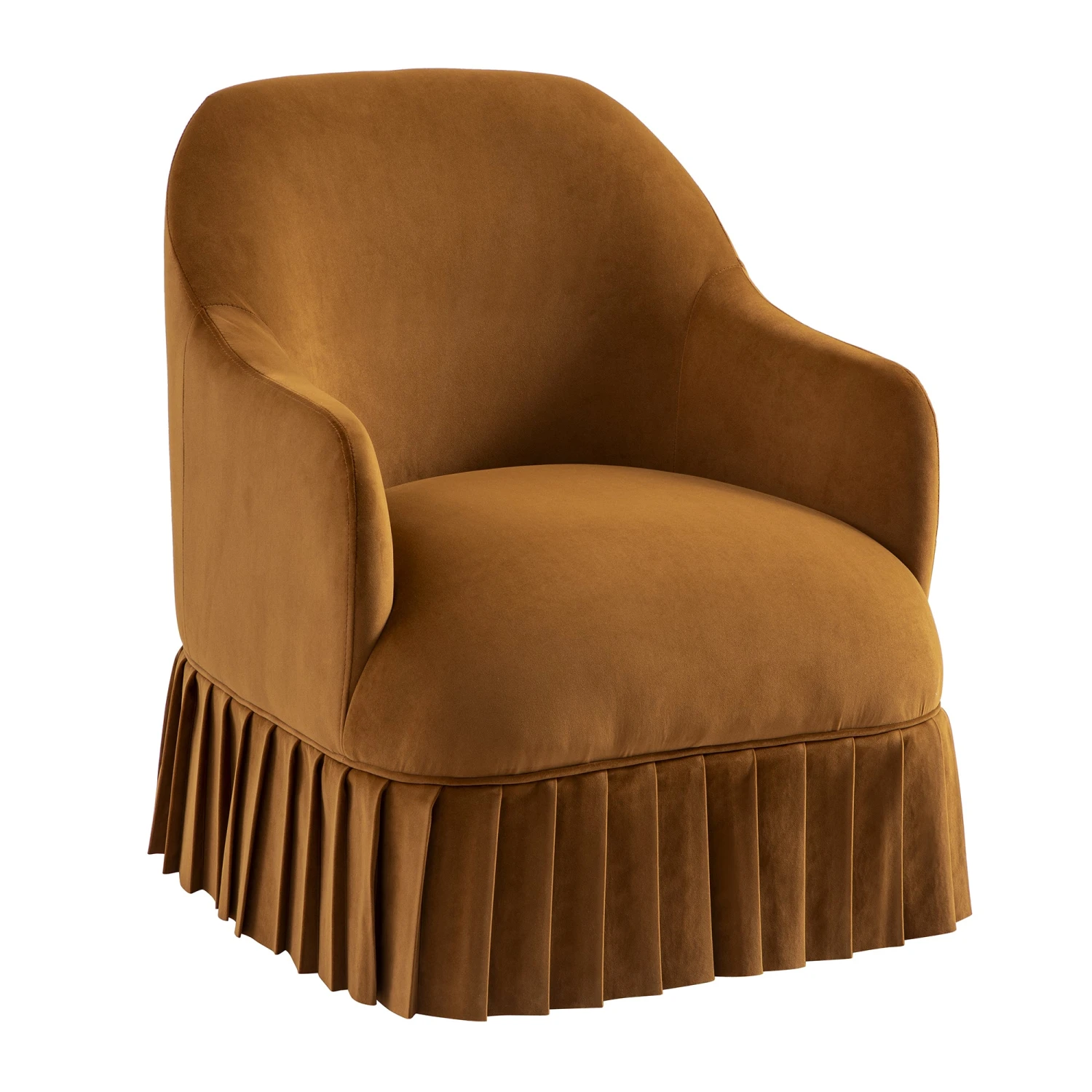 Calliope Skirted Armchair, Cinnamon Velvet - Image 8