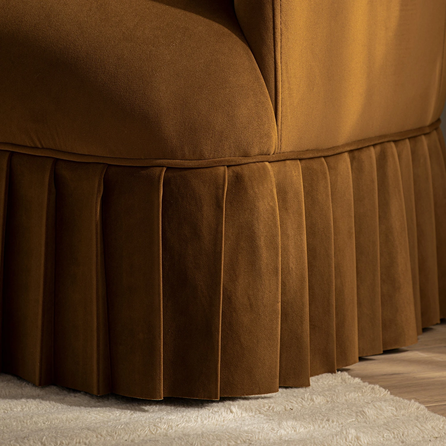 Calliope Skirted Armchair, Cinnamon Velvet - Image 4